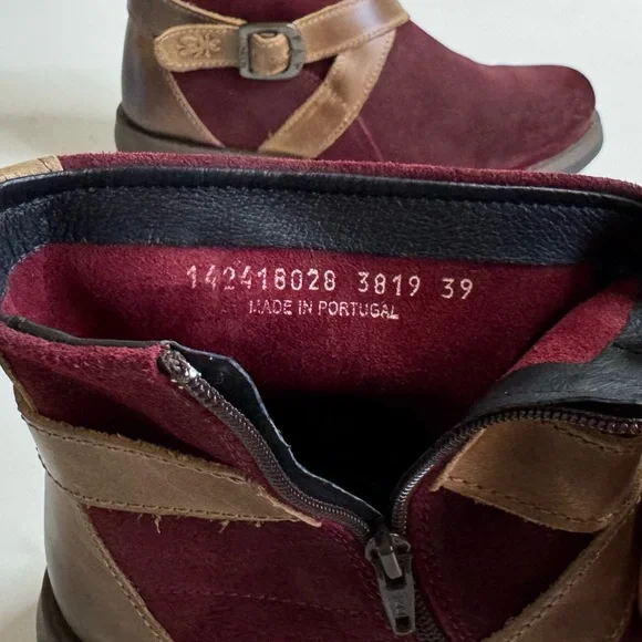 Fly London Sake Suede Wedge Ankle Boot Burgundy Brown Artsy Boho US 9 EU 39 - Picture 8 of 9